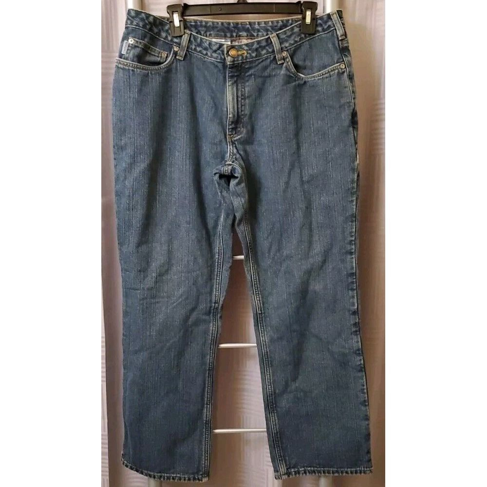 Carhartt WB022 ADT Womens Flannel Lined Straight Leg Relaxed Fit‎ Jeans 12x30